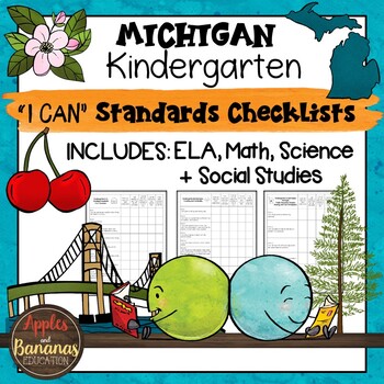 Preview of Michigan I Can Standards Checklists Kindergarten