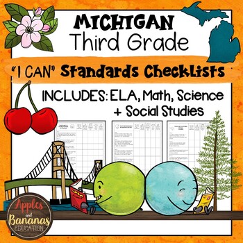 Preview of Michigan I Can Standards Checklists Third Grade