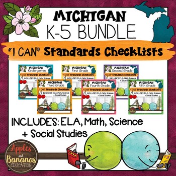 Preview of Michigan K-5 "I Can" Standards Checklists Bundle