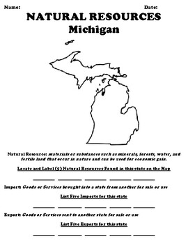 Michigan Household Resources Worksheet
