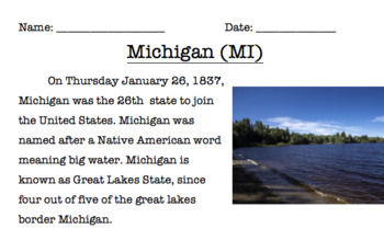 Preview of Michigan Reading Comprehension