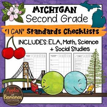 Preview of Michigan I Can Standards Checklists Second Grade