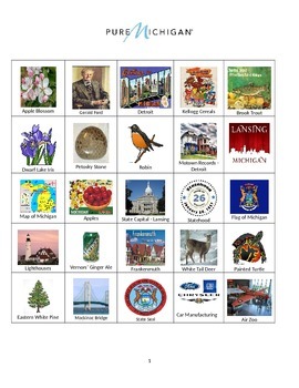 Preview of Michigan:  Sites and Symbols Bingo