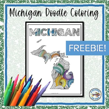Preview of Michigan State Doodles Coloring Page FREEBIE Sample!