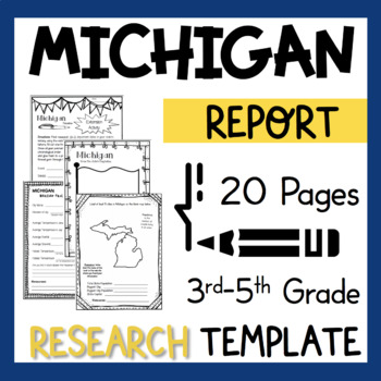 Preview of Michigan State Research Report Project Template Informational Writing Lesson MI