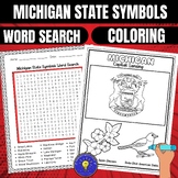 Michigan State Symbols Activities | Word Search - Coloring Page
