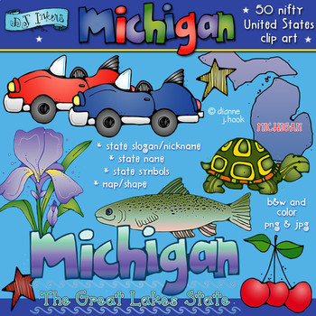 Preview of Michigan State Symbols Clip Art Download