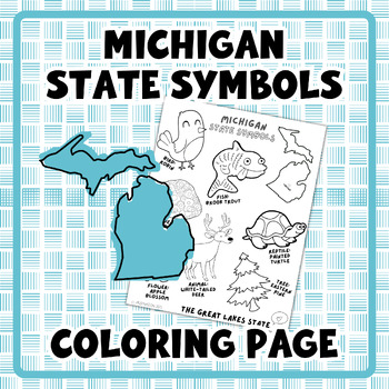 Preview of Michigan State Symbols Coloring Page | for PreK and Kindergarten Social Studies