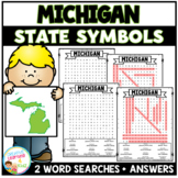 Michigan State Symbols Word Search Puzzle Worksheets