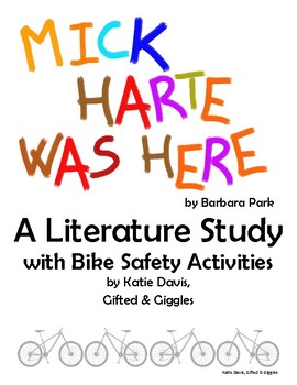 Preview of Mick Harte Was Here Literature Study & Bicycle Safety
