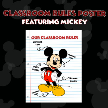 Preview of Classroom Rules Poster | Mickey Themed