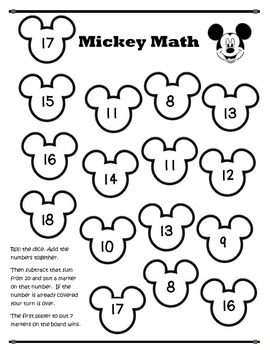 mickey math addition and subtraction disney by second grade mouseketeer