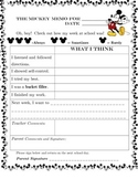 Mickey Memo- a weekly Mickey Mouse themed behavior note to