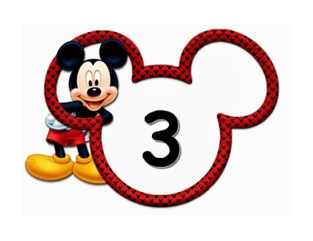 Alrededores Mil millones Remontarse Mickey Mouse Big Numbers by My Creative Corner by Sylvette | TPT