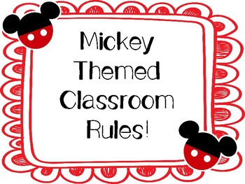 Mickey Mouse Classroom Rules By Serenity S World Tpt