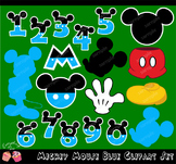 Mickey Mouse Numbers Blue Clipart Set
