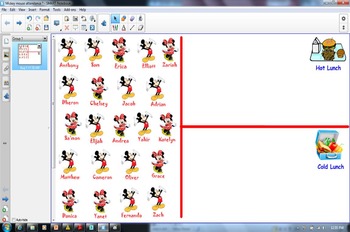 Preview of Mickey Mouse Smartboard lunch choice
