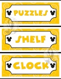 Mickey Mouse Theme Classroom Labels - Word Wall - 51 Words