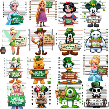 Preview of Mickey and Friends Saint Patricks Day Clipart