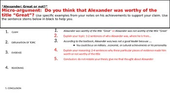 Preview of Micro-Argument:Argumentative prompt Alexander: Great or not?