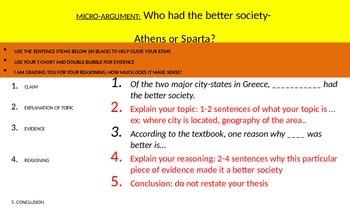 Preview of Micro-Argument:Argumentative prompt Athens vs Sparta-Who has the better society?
