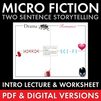 Preview of Micro Fiction, Fun Creative Writing, Flash Fiction, PDF & Google Drive CCSS