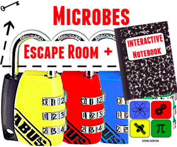 Preview of Microbes Escape Room & Microbes Interactive Notebook