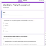 Microbiome Unit Final Assessment/Exam (Amplify Science)