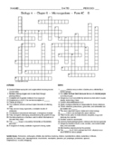 Microorganisms - Biology Crossword Worksheet with Word Bank - Form 4