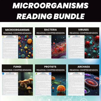 Preview of Microorganisms Reading Comprehension Passages Bundle | Microbiology Microbes