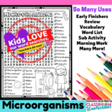 Microorganisms Word Search Activity : Early Finishers : Mo