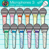 Microphones Clipart: Colorful 80's Vintage Retro Music Cli