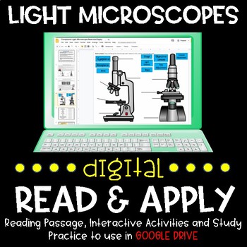 Preview of Microscope DIGITAL Read & Apply Activity (Using GOOGLE DRIVE) Distance Learning