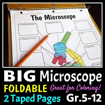 Preview of Microscope Foldable - Big Foldable for Interactive Notebooks or Binders