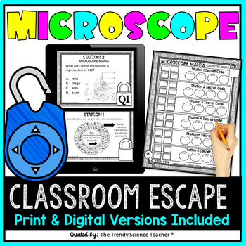 Preview of Microscope Mania Classroom Escape Activity [Print & Digital]
