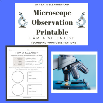 Preview of Microscope Observation Recording Sheet- I am a Scientist!