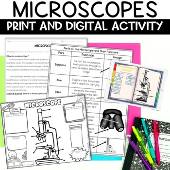 Preview of Microscope Parts Activities