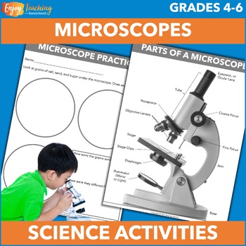 Microscope Parts and Functions Diagrams, Worksheets, Assessment & Two ...