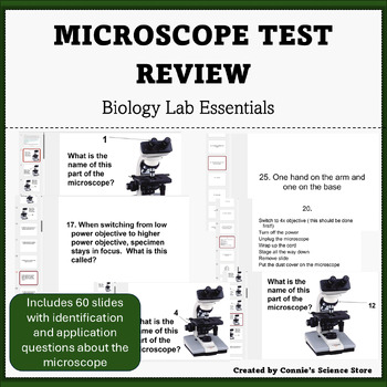 Preview of Microscope Review Presentation with Answer Key