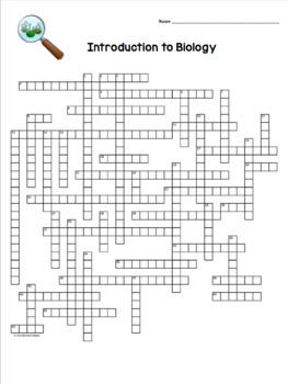 Microscope, Scientific Method, Introduction to Biology Crossword Puzzle