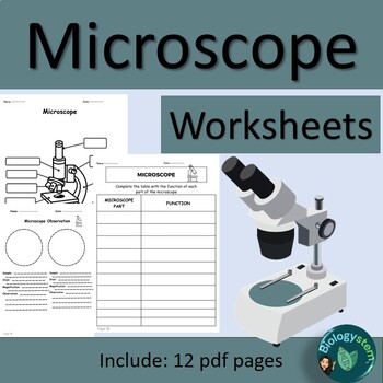 Microscope Worksheets by biologystem | TPT