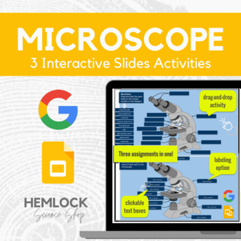 Preview of Microscope - drag-and-drop, labeling activity in Slides | REMOTE LEARNING
