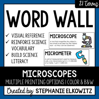Preview of Microscopes Word Wall | Science Vocabulary