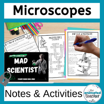 Preview of Microscopes worksheets and activities bundle middle school science