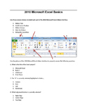Microsoft 2010 Excel Basics