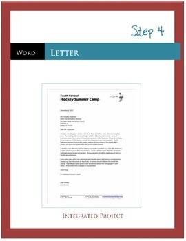 Preview of Microsoft Applications Project - Your Own Business Step 4: Letter