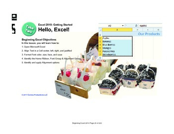 Preview of Microsoft Excel 2010 Beginning: Hello Excel!