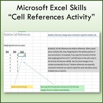 Preview of Cell References Lesson Activity for Teaching Microsoft Excel