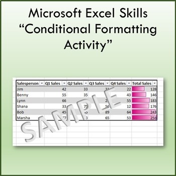 Preview of Conditional Formatting Lesson Activity for Teaching Microsoft Excel