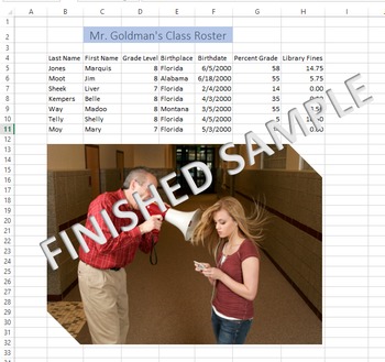 Preview of Dates, Alignment, Pictures, Cell Styles Lesson for Microsoft Excel